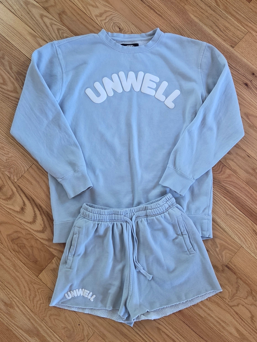 Unwell Light Blue Crewneck & Shorts Lounge Set
